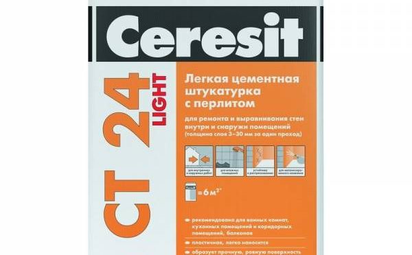 Штукатурка легкая с перлитом Ceresit LIGHT СТ 24, 20кг