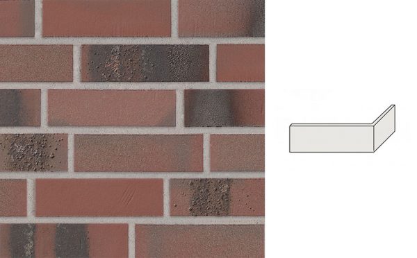 Клинкерная плитка угловая Stroeher Brickwerk 655 violettrot 240x50x71x12 мм