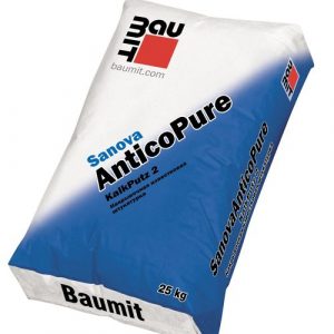 Известковая штукатурка для выполнения штукатурного грунта Baumit Sanova AnticoPure, 25кг